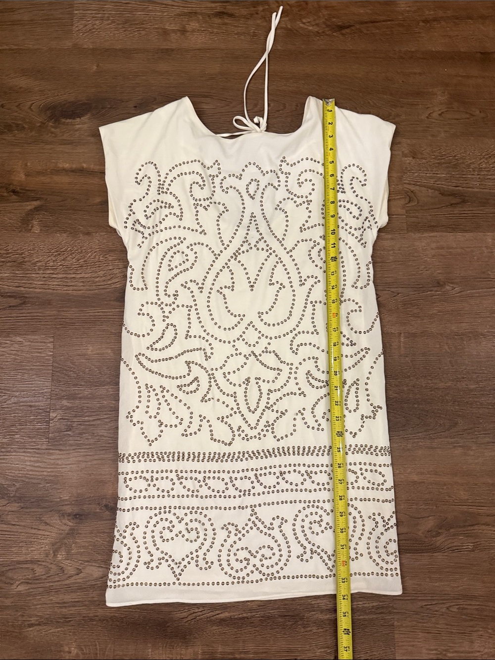 Hale Bob Cream Studded Midi Dress Size Small